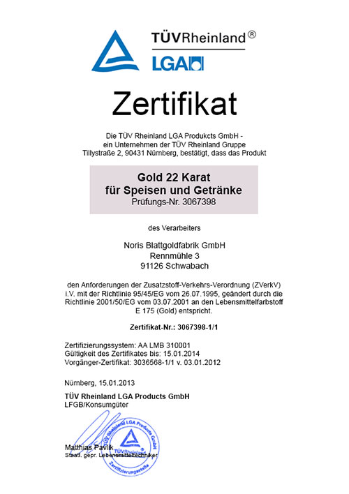 Zertifikate TÜV Rheinland
